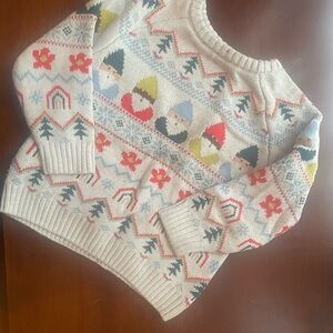 3T / 90cm Cozy Cream Fair Isle Gnome Knit Sweater